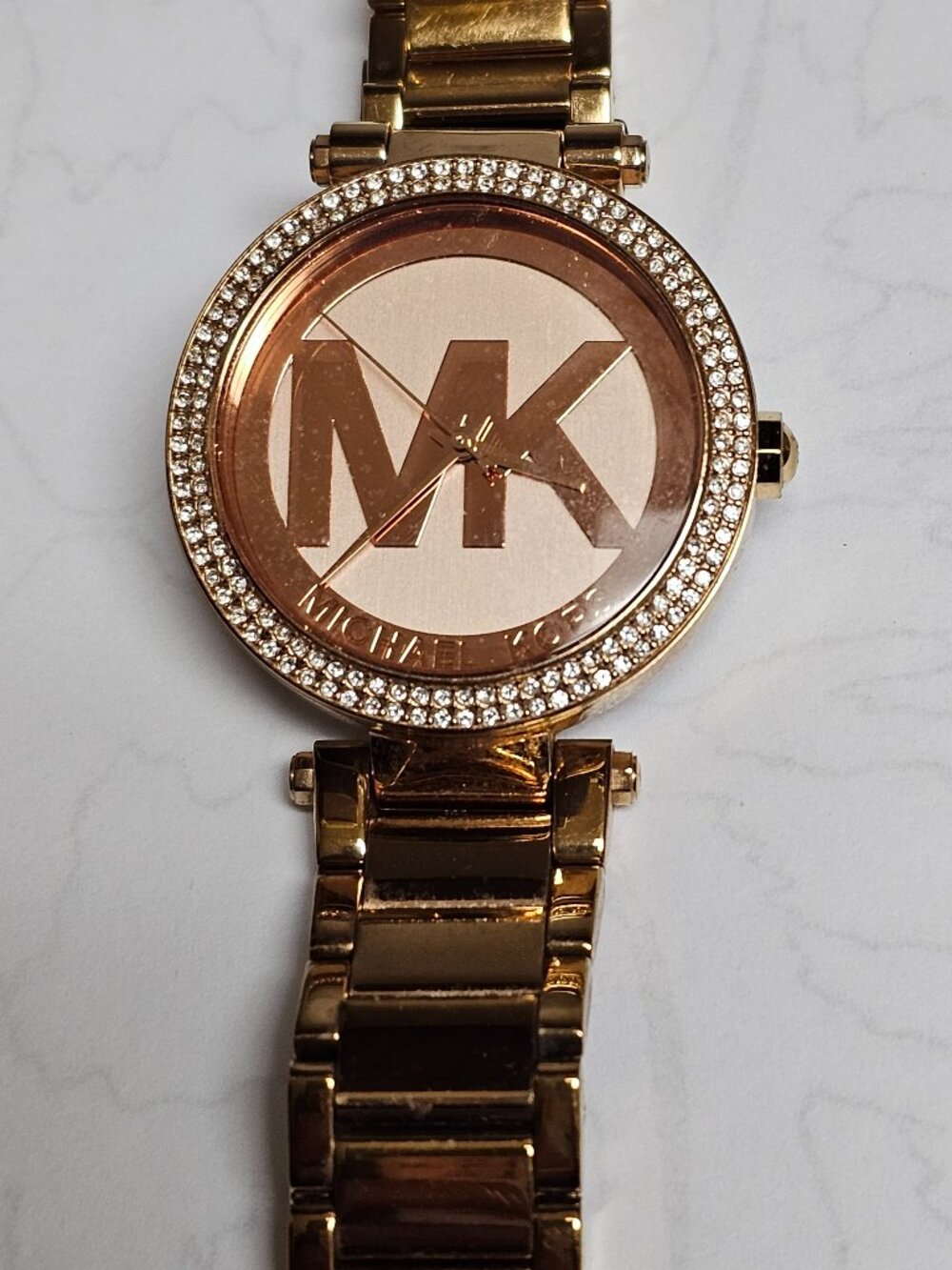 Michael Kors Gold-Tone Crystal Watch SB8 D3